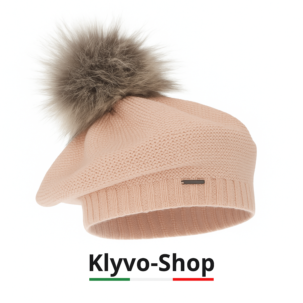 BONNIE - Wintermütze aus Merinowolle für Damen mit Bommel