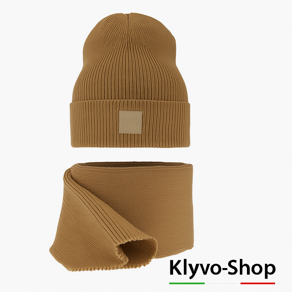 NATHALIE-Set Donna Berretto e Sciarpa – Completo primavera/autunno con berretto leggero e sciarpa 170x25 cm