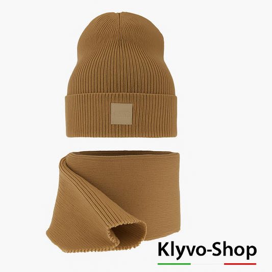 NATHALIE-Set Donna Berretto e Sciarpa – Completo primavera/autunno con berretto leggero e sciarpa 170x25 cm