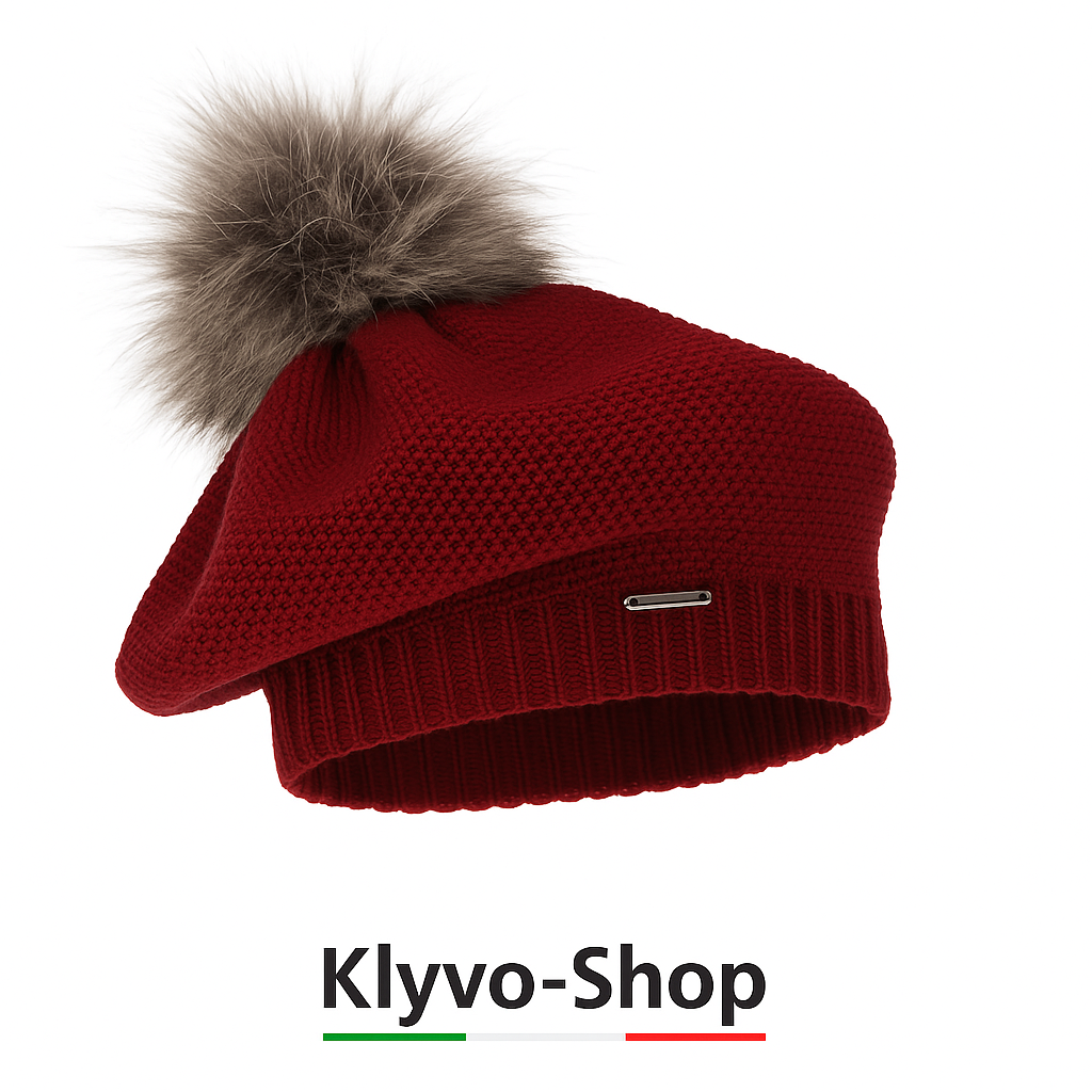 BONNIE - Wintermütze aus Merinowolle für Damen mit Bommel