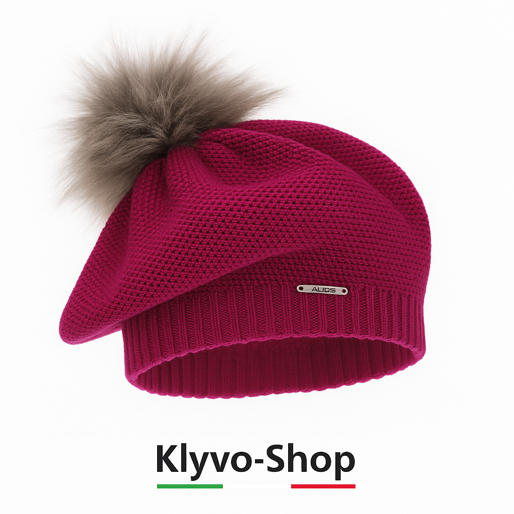 BONNIE - Wintermütze aus Merinowolle für Damen mit Bommel