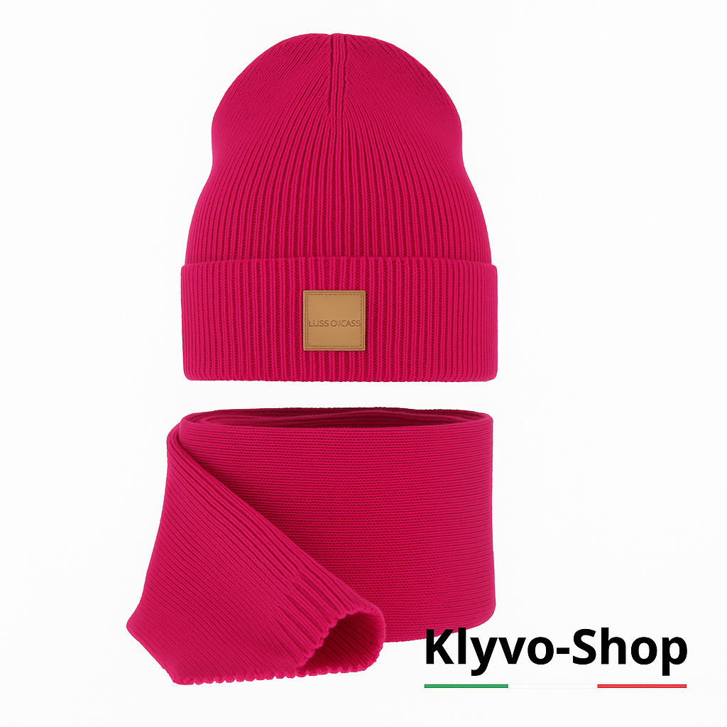 NATHALIE-Set Donna Berretto e Sciarpa – Completo primavera/autunno con berretto leggero e sciarpa 170x25 cm