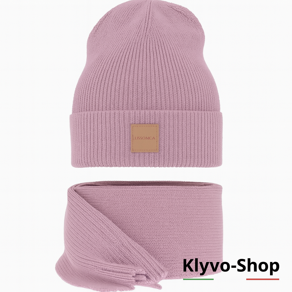 NATHALIE-Set Donna Berretto e Sciarpa – Completo primavera/autunno con berretto leggero e sciarpa 170x25 cm