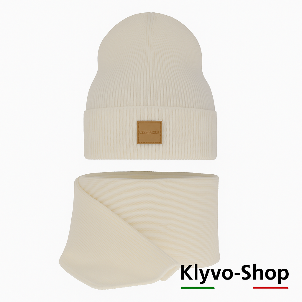 NATHALIE-Set Donna Berretto e Sciarpa – Completo primavera/autunno con berretto leggero e sciarpa 170x25 cm