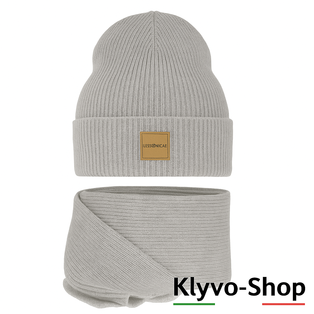 NATHALIE-Set Donna Berretto e Sciarpa – Completo primavera/autunno con berretto leggero e sciarpa 170x25 cm