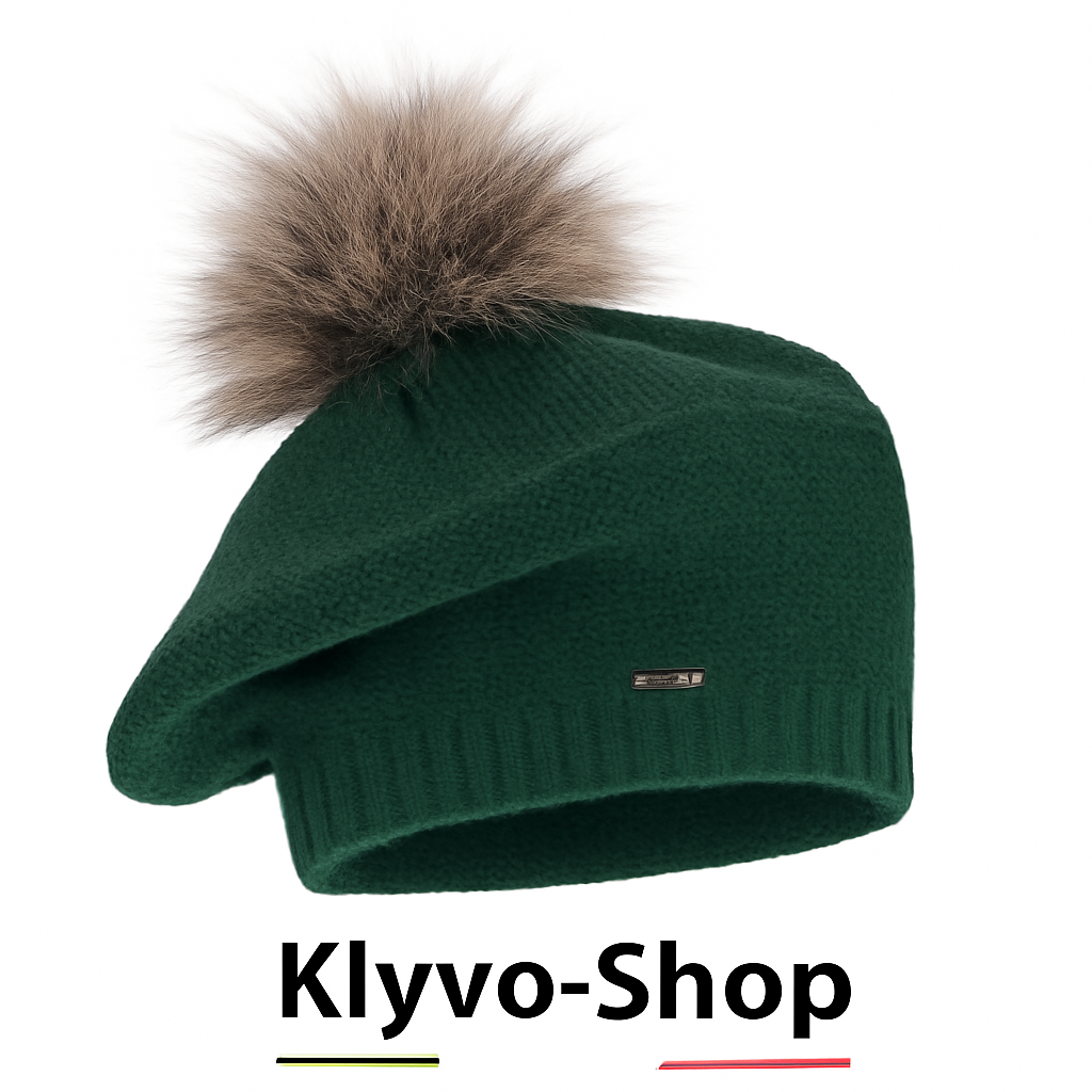 BONNIE - Wintermütze aus Merinowolle für Damen mit Bommel