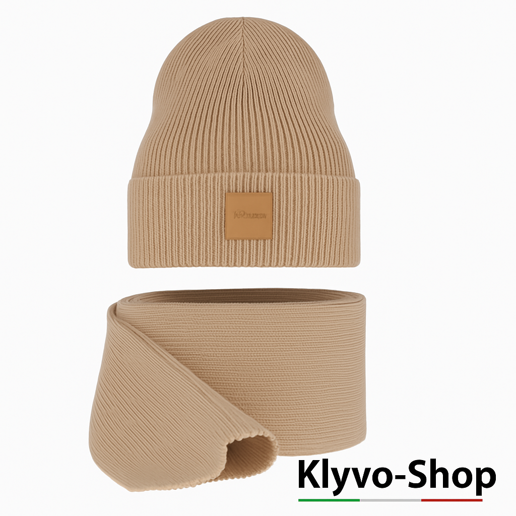 NATHALIE-Set Donna Berretto e Sciarpa – Completo primavera/autunno con berretto leggero e sciarpa 170x25 cm