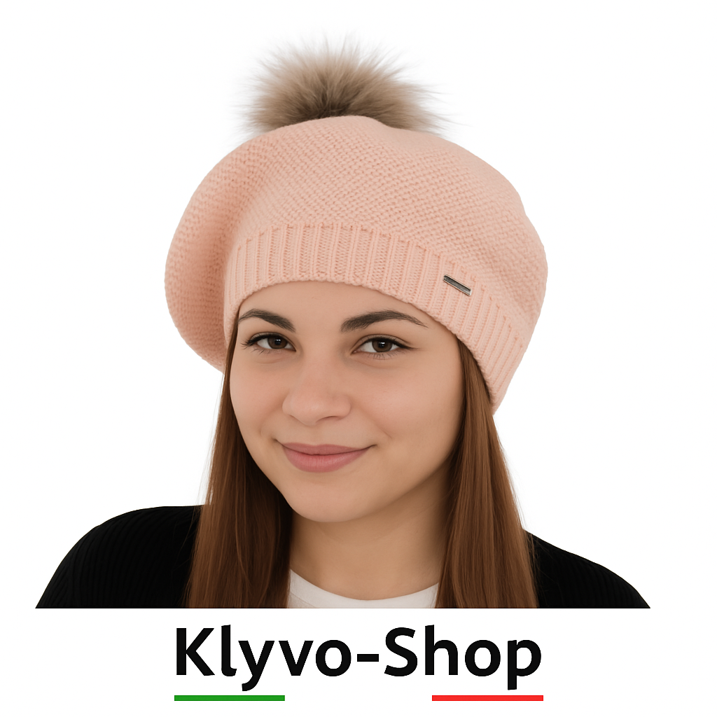 BONNIE - Wintermütze aus Merinowolle für Damen mit Bommel