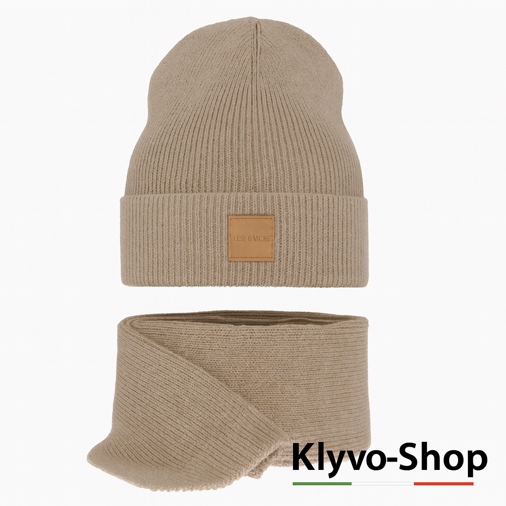 NATHALIE-Set Donna Berretto e Sciarpa – Completo primavera/autunno con berretto leggero e sciarpa 170x25 cm