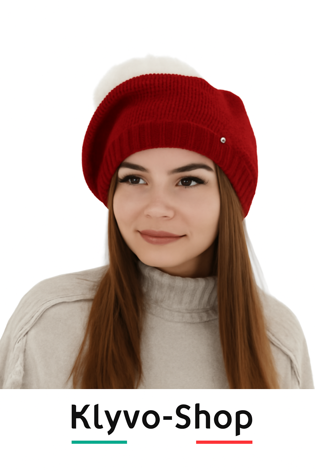 BONNIE - Wintermütze aus Merinowolle für Damen mit Bommel