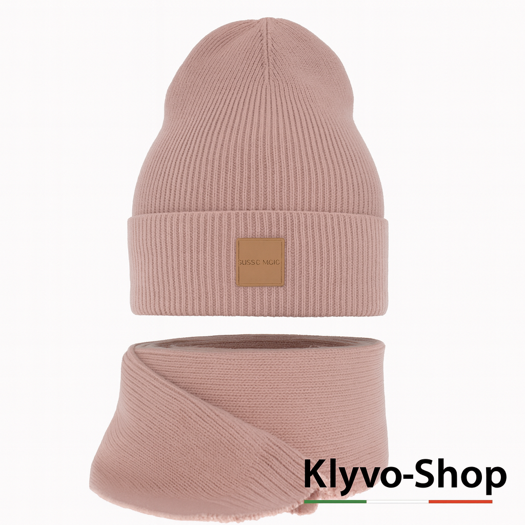 NATHALIE-Set Donna Berretto e Sciarpa – Completo primavera/autunno con berretto leggero e sciarpa 170x25 cm