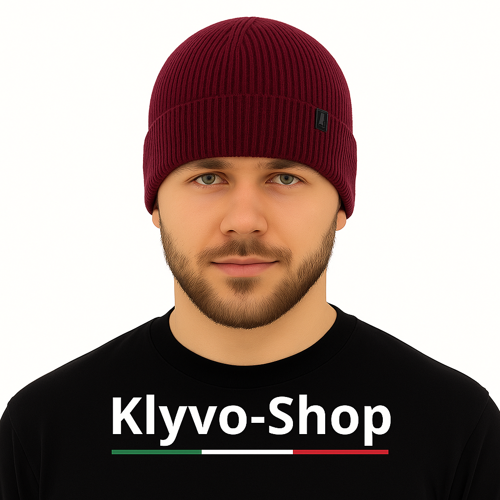 AZURYT-Berretto Uomo lana Merino – Berretto Invernale Elegante e Caldo