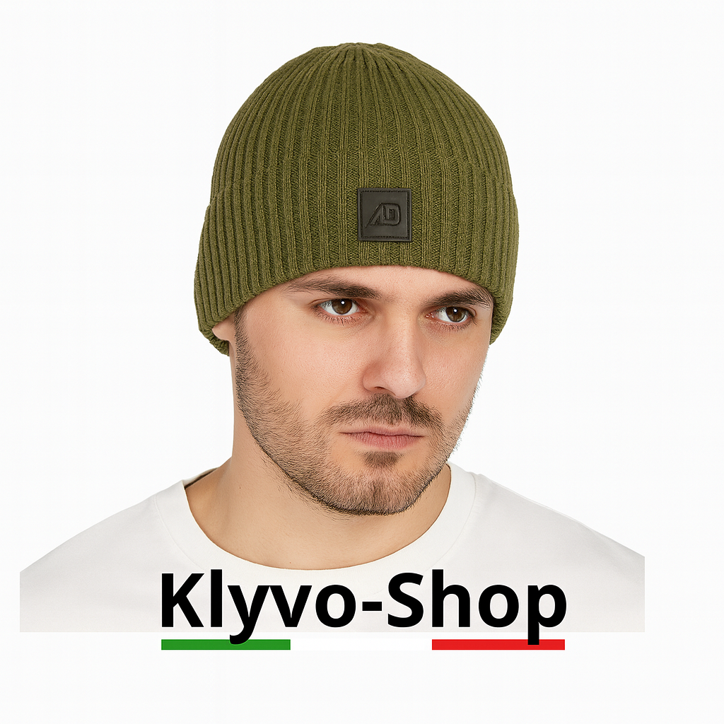 Gorro de hombre Matias de lana merino extrafina 100% – Gris, ligero de canalé y elástico (primavera/otoño/invierno)