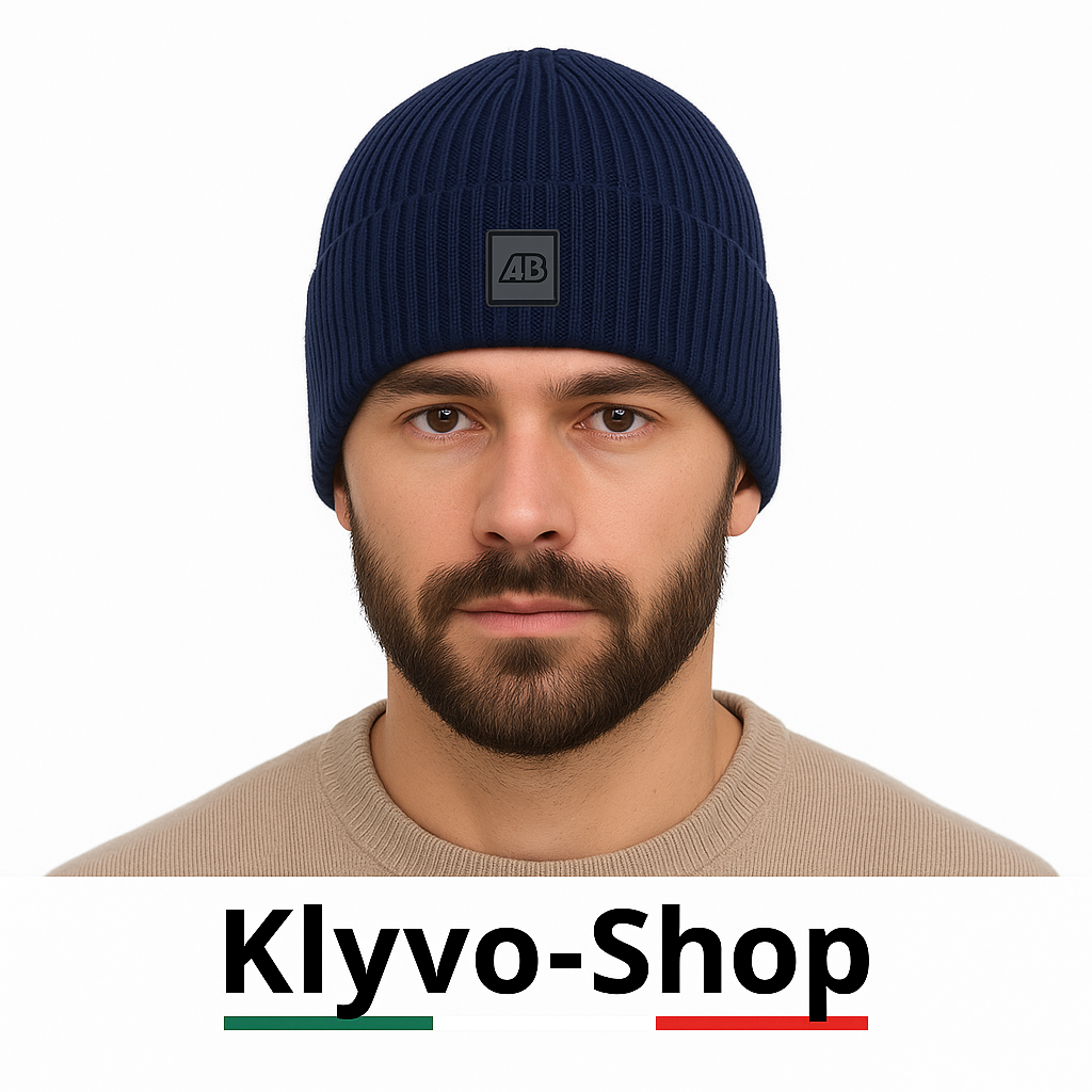 Gorro de hombre Matias de lana merino extrafina 100% – Gris, ligero de canalé y elástico (primavera/otoño/invierno)