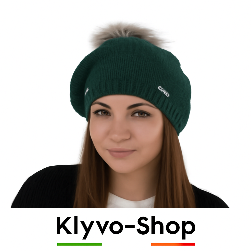 BONNIE - Wintermütze aus Merinowolle für Damen mit Bommel