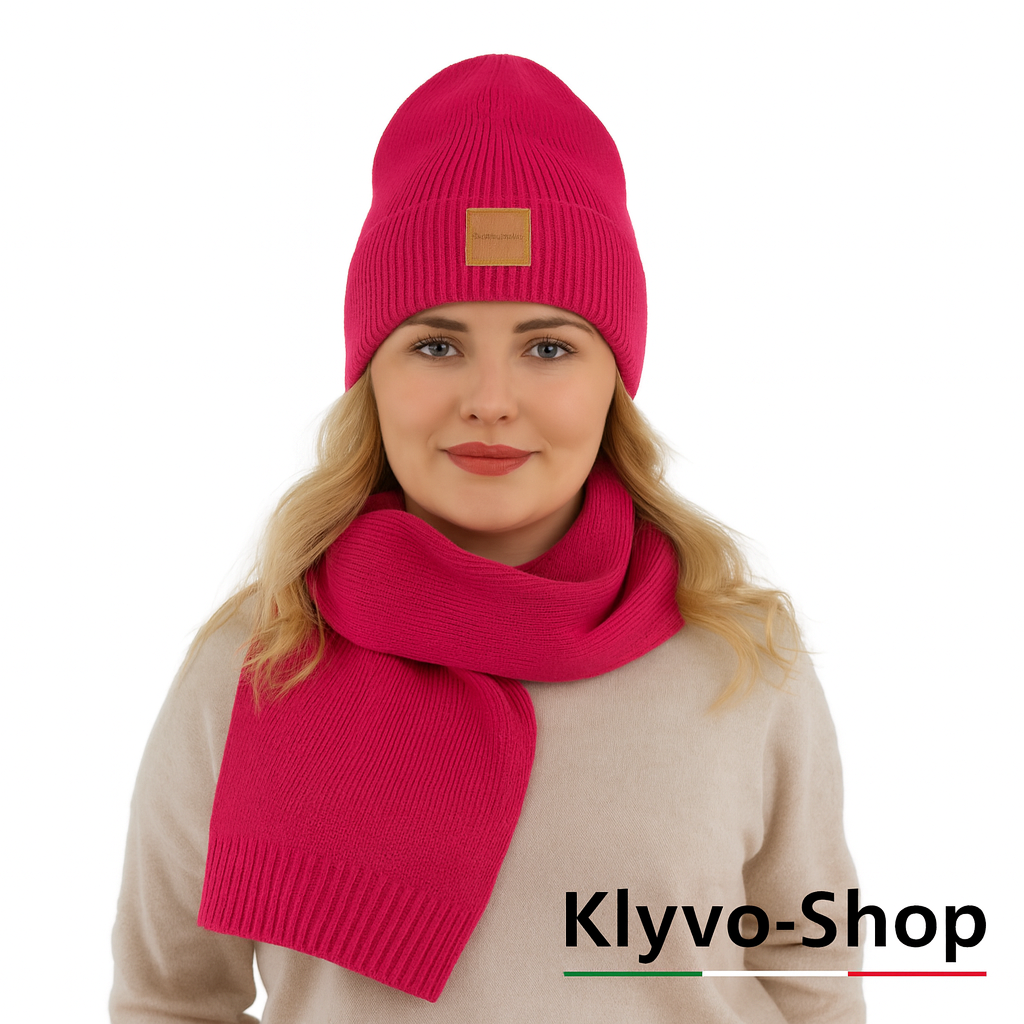 NATHALIE-Set Donna Berretto e Sciarpa – Completo primavera/autunno con berretto leggero e sciarpa 170x25 cm