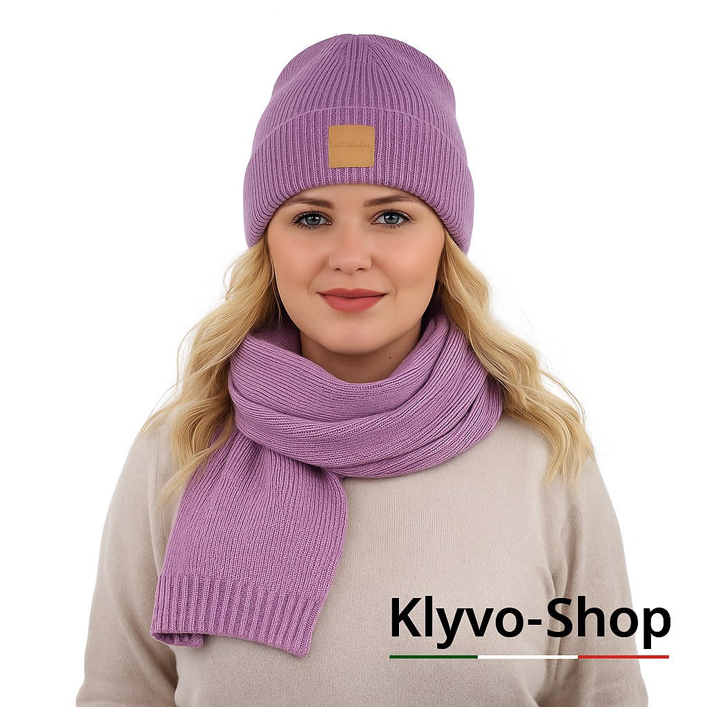 NATHALIE-Set Donna Berretto e Sciarpa – Completo primavera/autunno con berretto leggero e sciarpa 170x25 cm