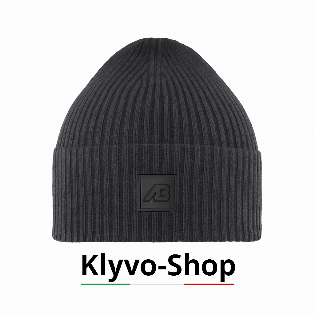 Gorro de hombre Matias de lana merino extrafina 100% – Gris, ligero de canalé y elástico (primavera/otoño/invierno)