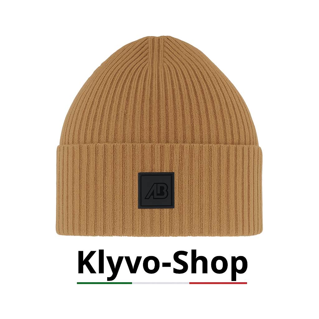 Gorro de hombre Matias de lana merino extrafina 100% – Gris, ligero de canalé y elástico (primavera/otoño/invierno)