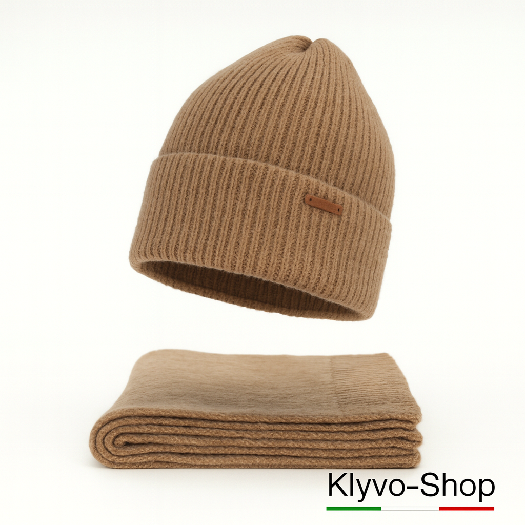 SEALA-Set Inverno Donna – Berretto e sciarpa in maglia morbida, Acrilico misto lana.