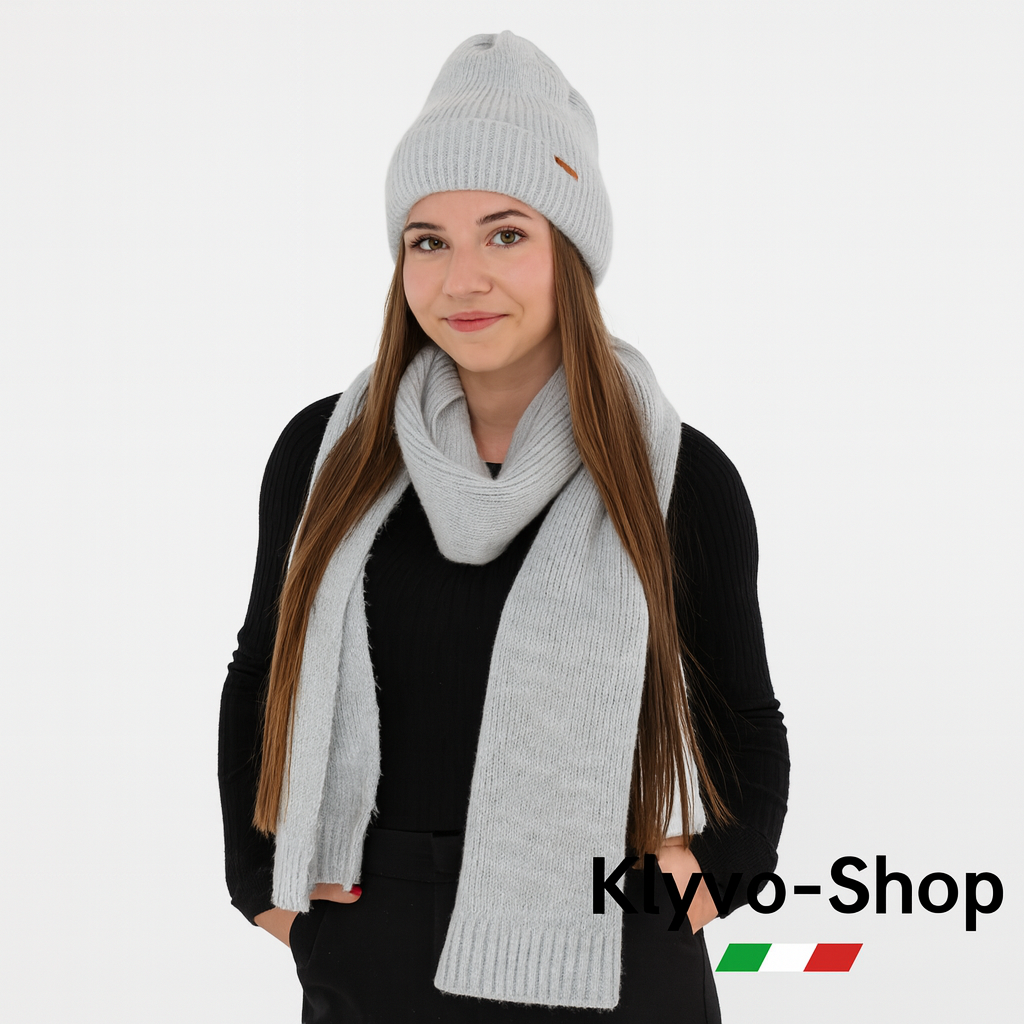 SEALA-Set Inverno Donna – Berretto e sciarpa in maglia morbida, Acrilico misto lana.