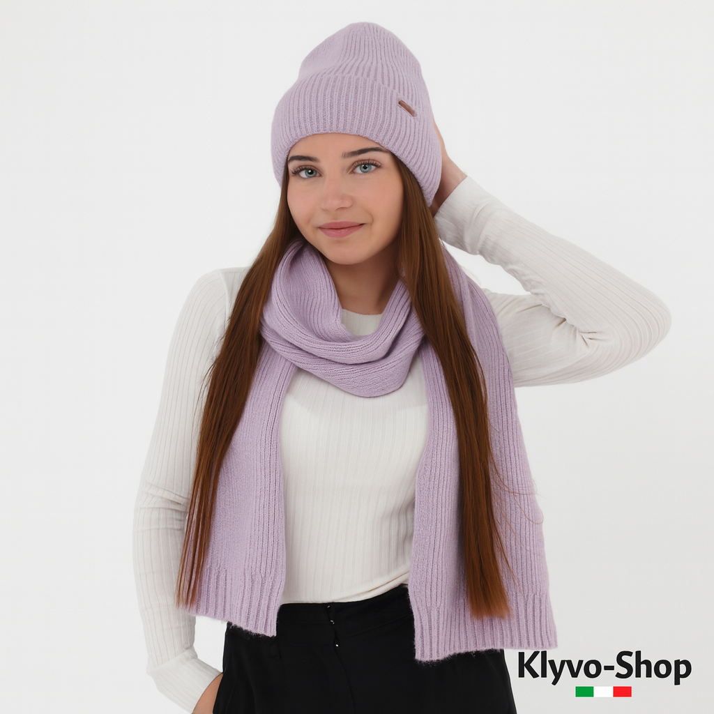 SEALA-Set Inverno Donna – Berretto e sciarpa in maglia morbida, Acrilico misto lana.