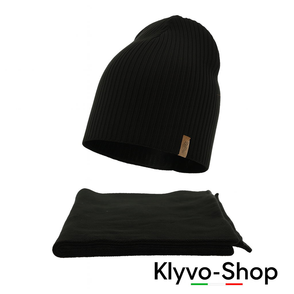 FENA-Set invernale Donna Berretto e sciarpa Fena – maglia a coste.