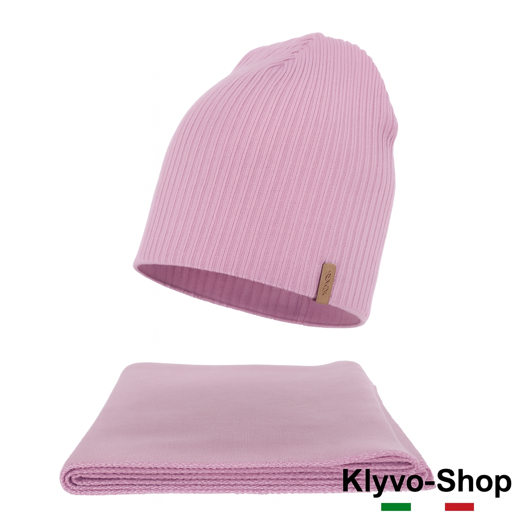 FENA-Set invernale Donna Berretto e sciarpa Fena – maglia a coste.