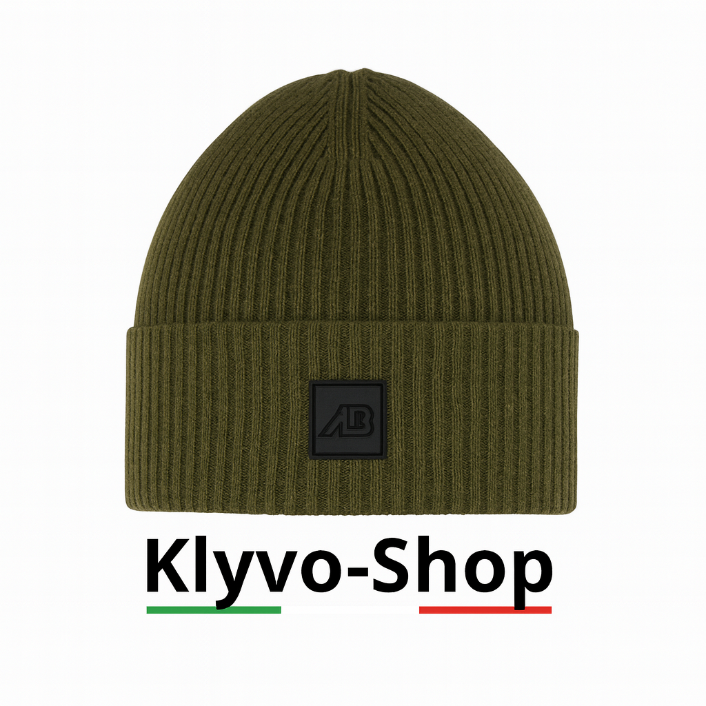 Gorro de hombre Matias de lana merino extrafina 100% – Gris, ligero de canalé y elástico (primavera/otoño/invierno)