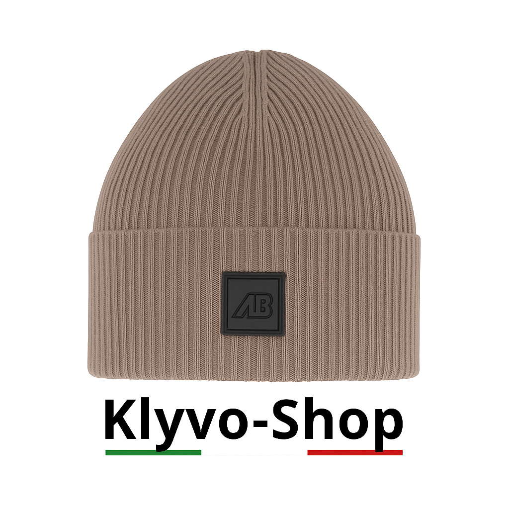 Gorro de hombre Matias de lana merino extrafina 100% – Gris, ligero de canalé y elástico (primavera/otoño/invierno)