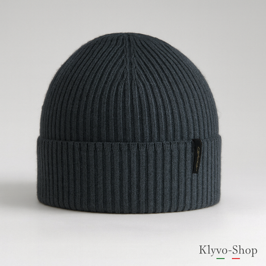 Megan Damen Wintermütze aus extrafeiner Merinowolle, Grau – Elegant und warm