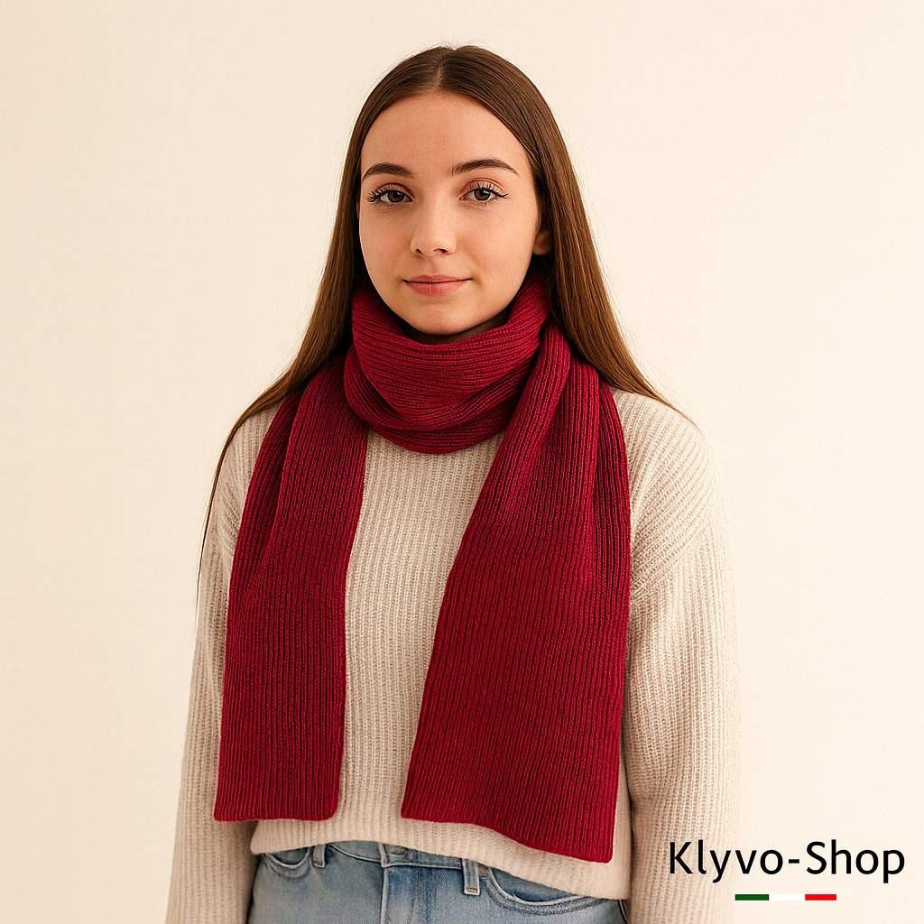 Bufanda de mujer “Jessica” 100% lana merino extrafina 203×24 cm.