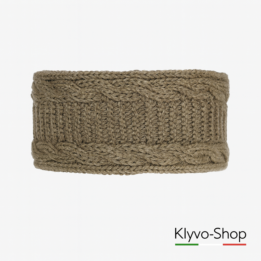 Women's winter headband by Bera in ecru knitted fabric – an elegant and warm alternative to a hat.