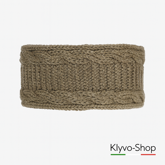 Women's winter headband by Bera in ecru knitted fabric – an elegant and warm alternative to a hat.