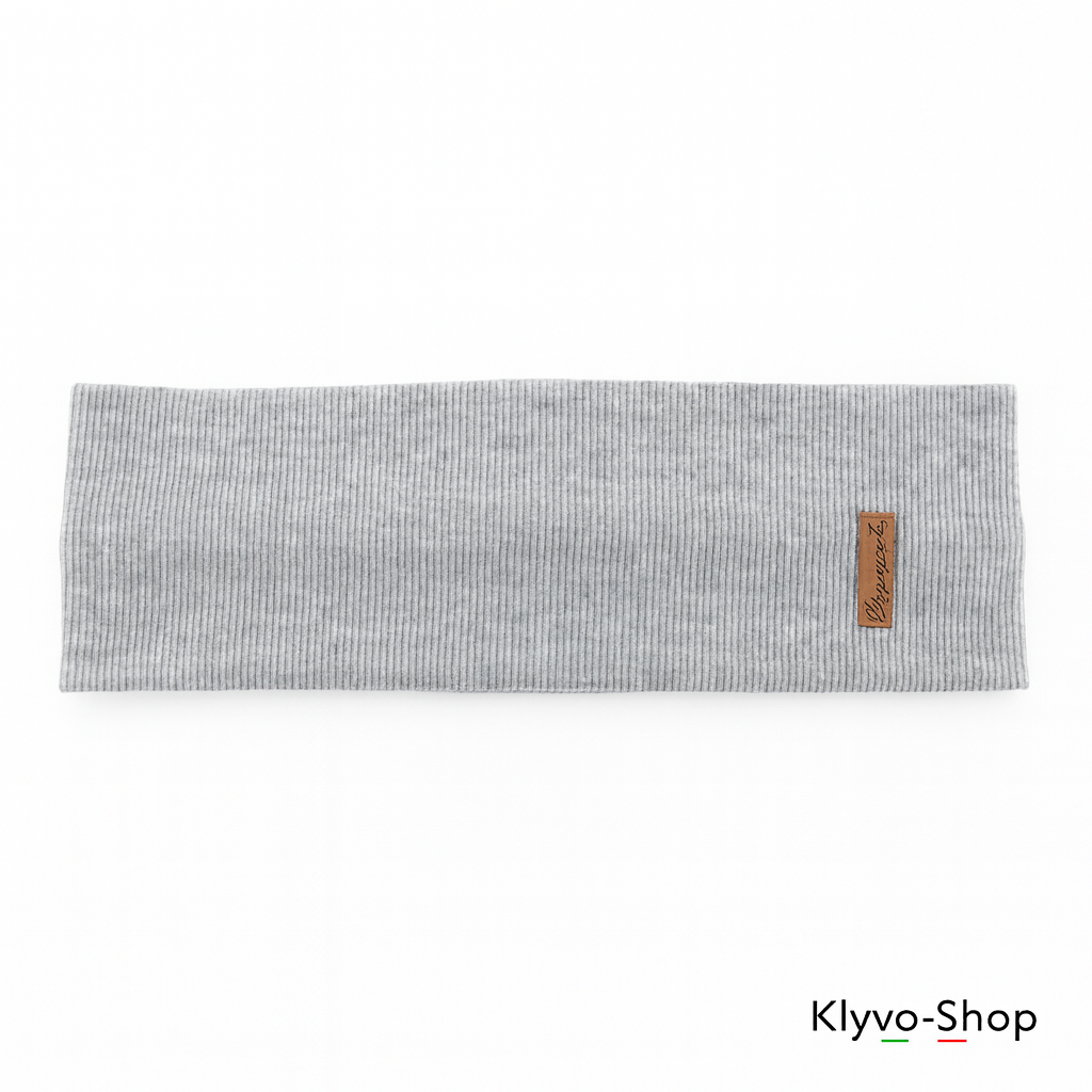 Sharon Women's Headband in Grey Cotton – elegant and comfortable for spring and autumn.