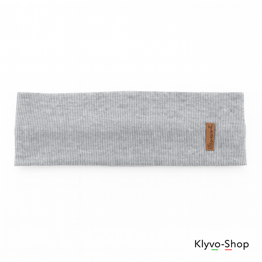 Sharon Women's Headband in Grey Cotton – elegant and comfortable for spring and autumn.