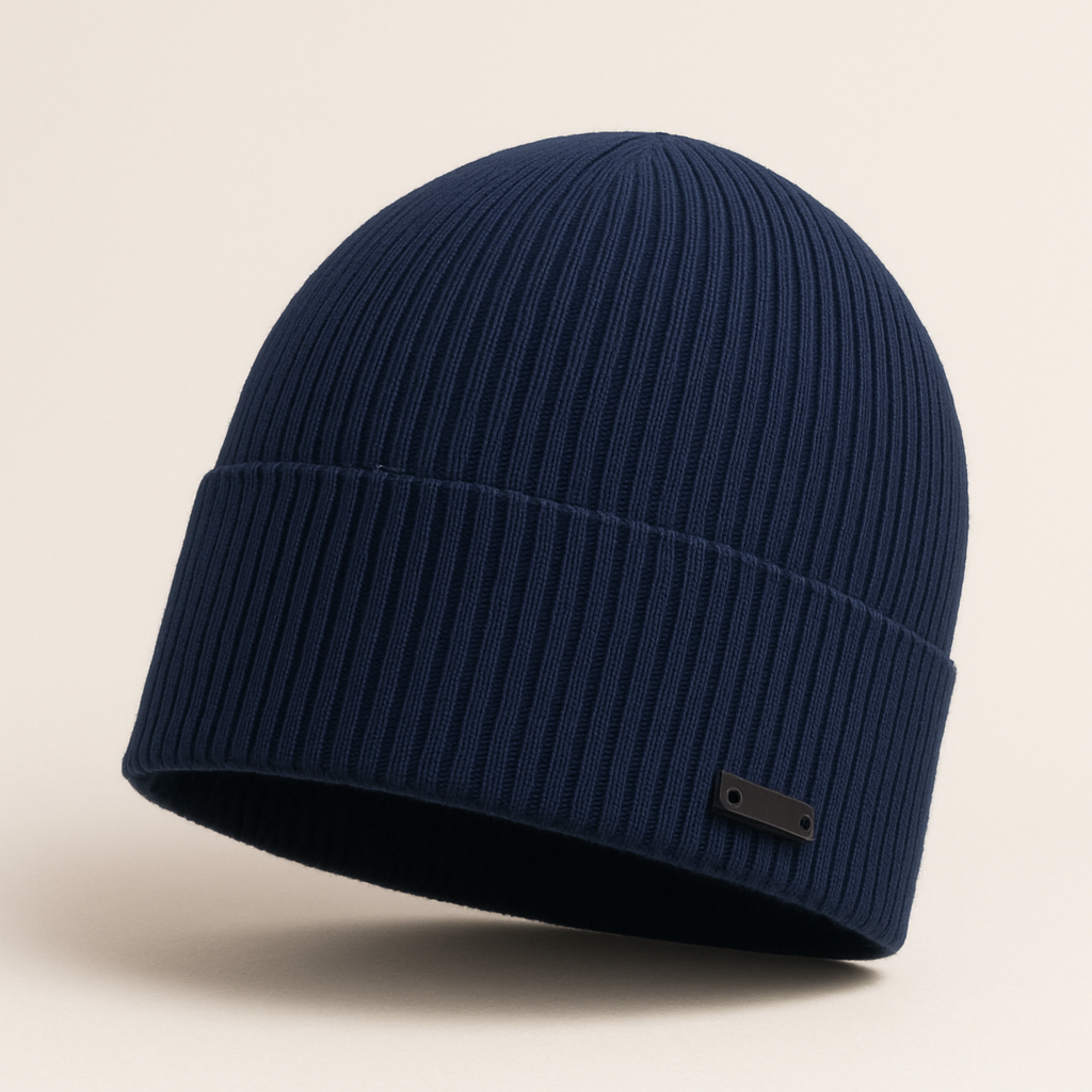 Men’s “Fleur” Beanie — 100% Extra-Fine Merino Wool, Grey