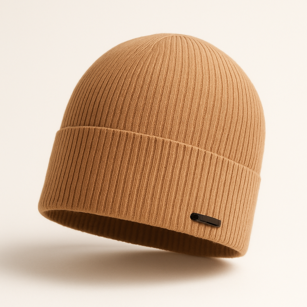 Men’s “Fleur” Beanie — 100% Extra-Fine Merino Wool, Grey