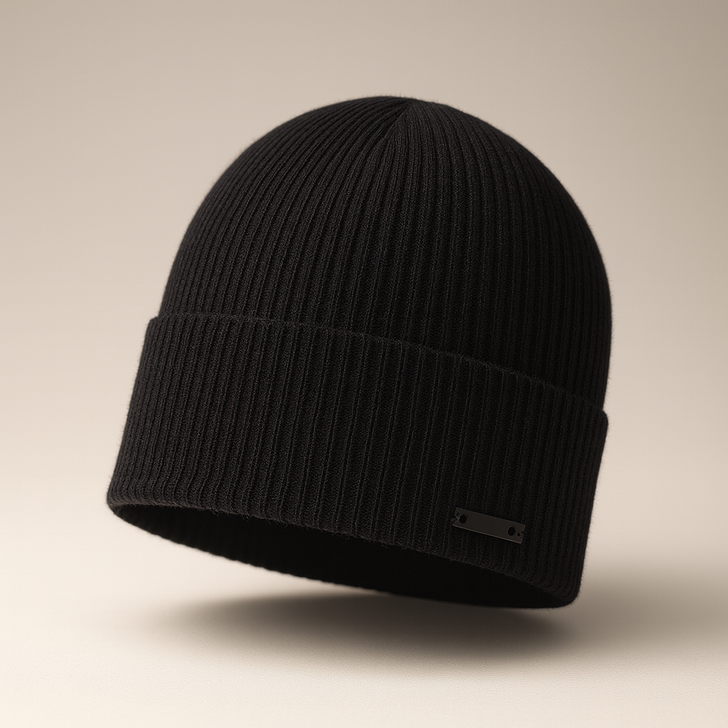 Men’s “Fleur” Beanie — 100% Extra-Fine Merino Wool, Grey
