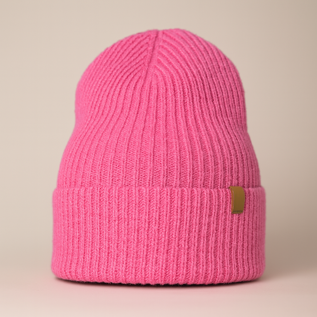 Isla Damen Beanie aus 100% extrafeiner Merinowolle, Pink – Elegant, warm und weich für den Winter