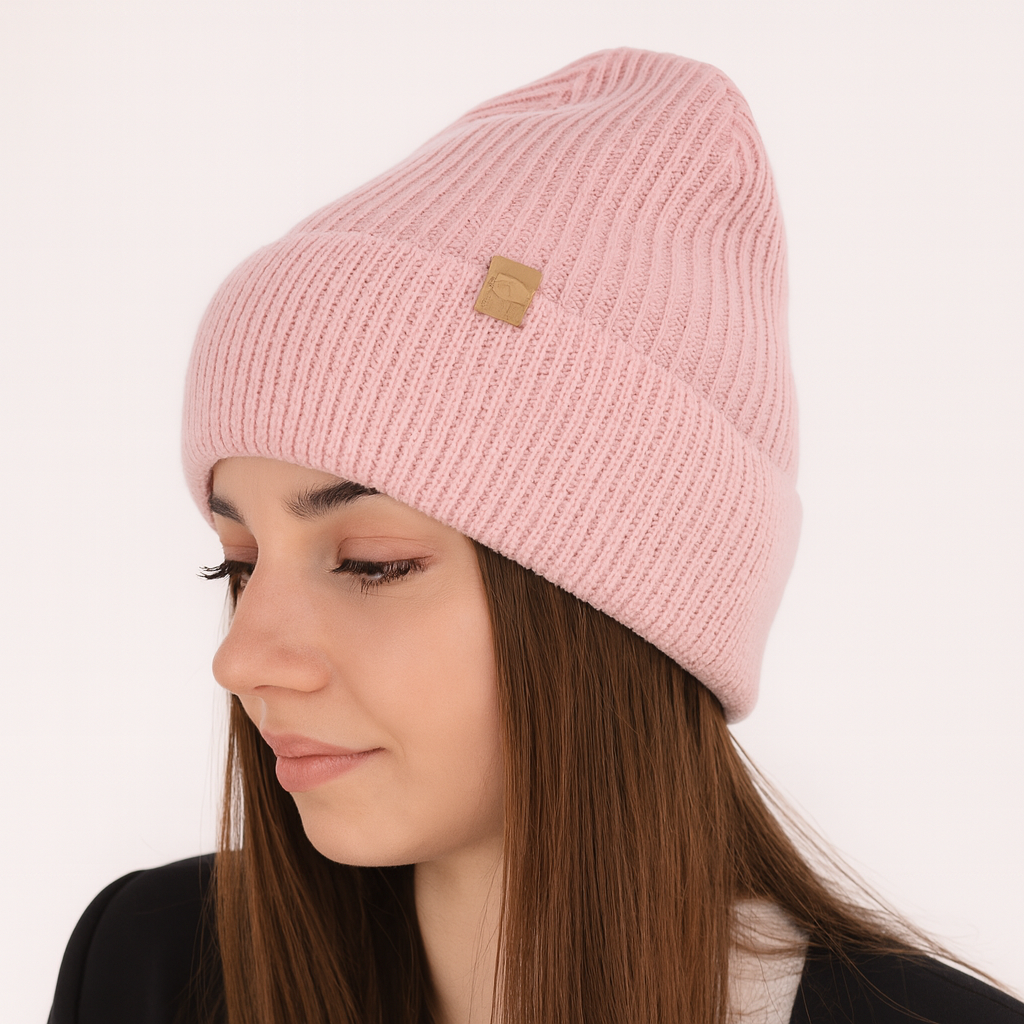 Isla Damen Beanie aus 100% extrafeiner Merinowolle, Pink – Elegant, warm und weich für den Winter